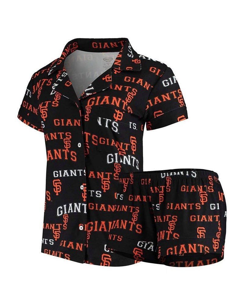 Women's Black San Francisco Giants Fairway Shirt and Shorts Sleep Set Black $24.75 Pajama