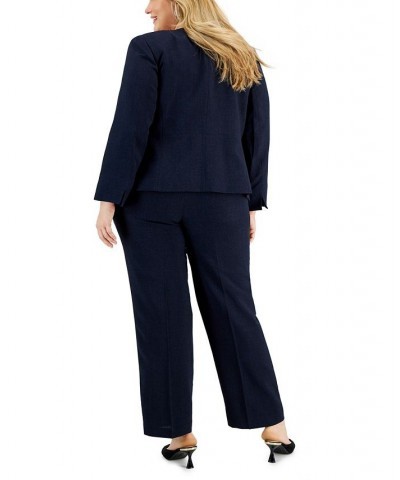 Plus Size Kate One-Button Straight-Leg Pantsuit Gray $55.90 Suits