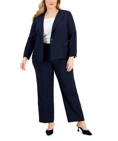 Plus Size Kate One-Button Straight-Leg Pantsuit Gray $55.90 Suits