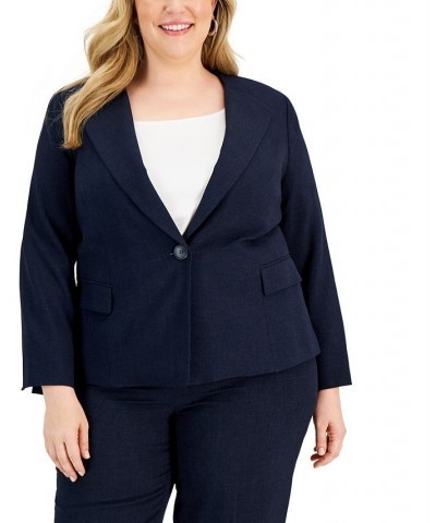 Plus Size Kate One-Button Straight-Leg Pantsuit Gray $55.90 Suits