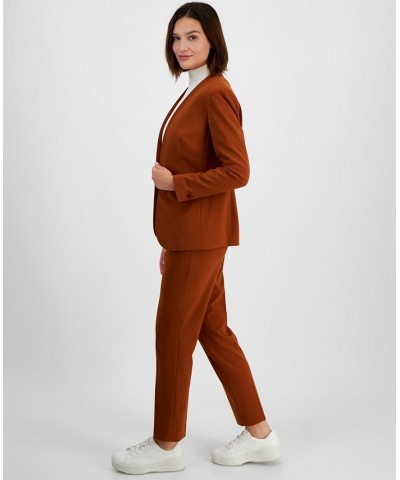 Women's Bi-Stretch Mid-Rise Ankle Pants Orange $32.72 Pants