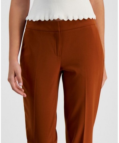 Women's Bi-Stretch Mid-Rise Ankle Pants Orange $32.72 Pants