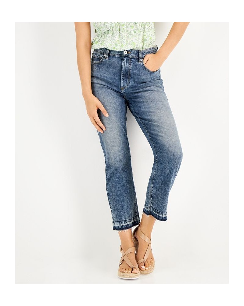 Women's Cropped High-Rise Jeans Dark Indigo $18.49 Jeans