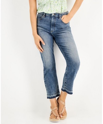 Women's Cropped High-Rise Jeans Dark Indigo $18.49 Jeans