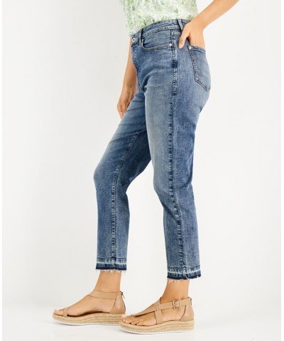 Women's Cropped High-Rise Jeans Dark Indigo $18.49 Jeans