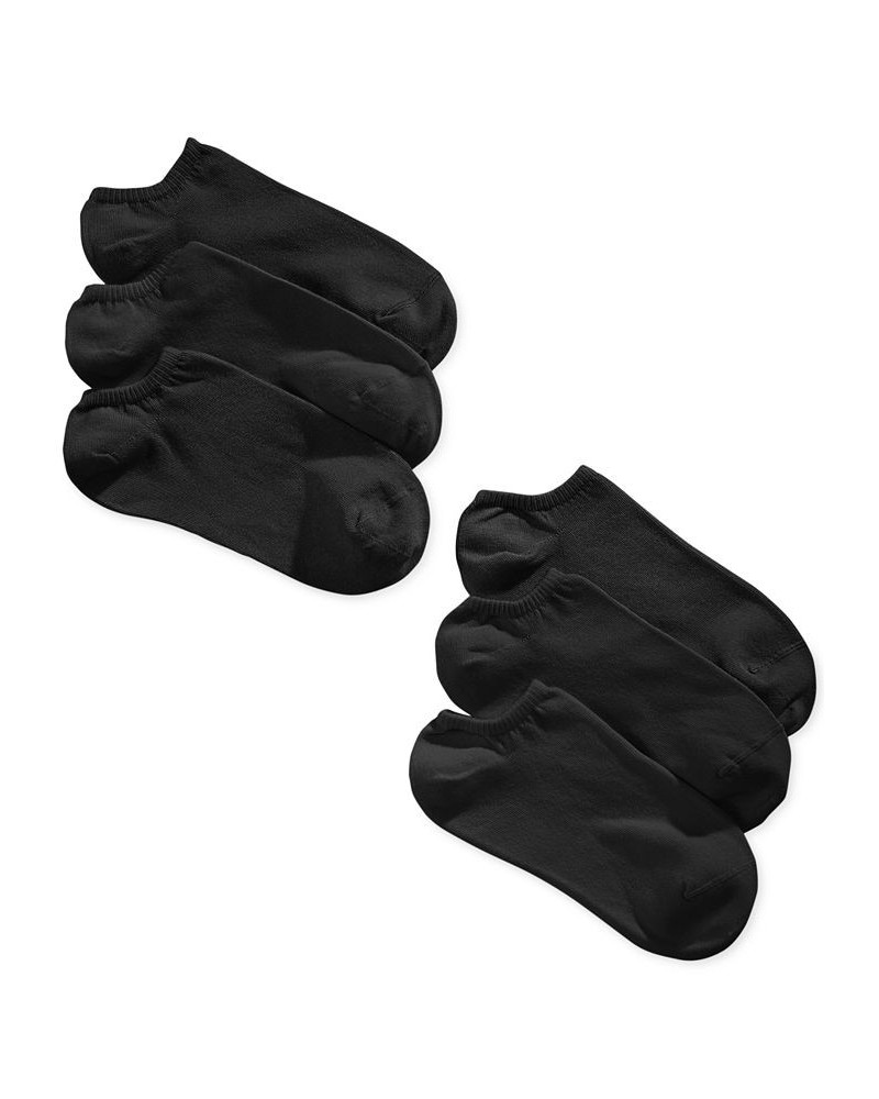 Women's 6 Pack Cotton No Show Socks Black $16.24 Socks