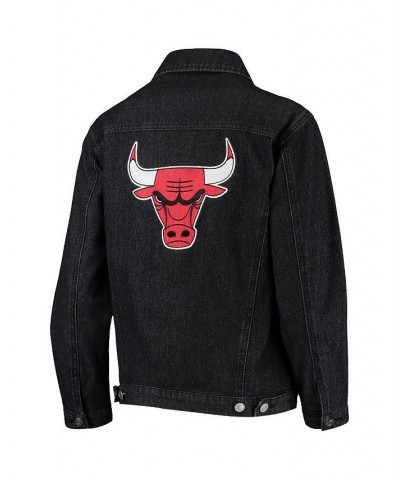 Women's Black Chicago Bulls Patch Denim Button-Up Jacket Black $49.95 Jackets