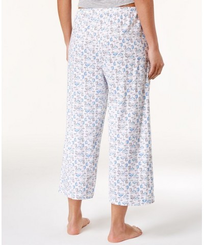 Women's Sleepwell Printed Knit Capri Pajama Pant Made with Temperature Regulating Technology Black $19.20 Sleepwear