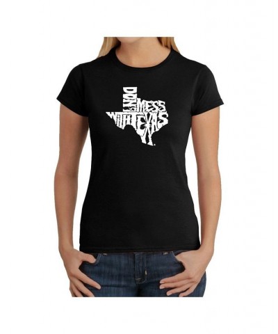 Women's Word Art T-Shirt - Don'T Mess with Texas Black $19.44 Tops