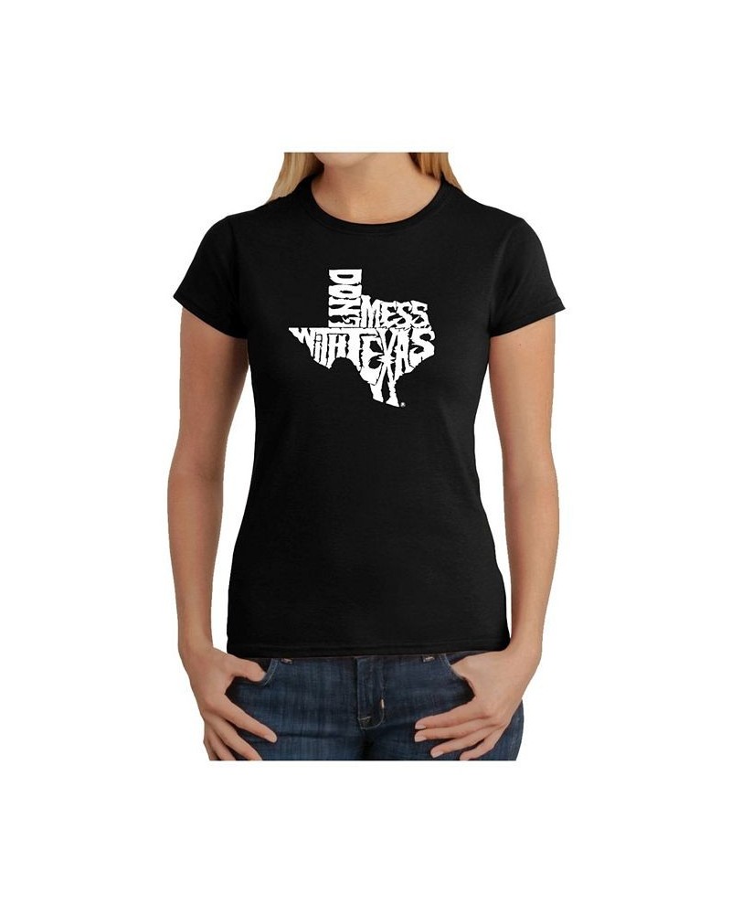 Women's Word Art T-Shirt - Don'T Mess with Texas Black $19.44 Tops