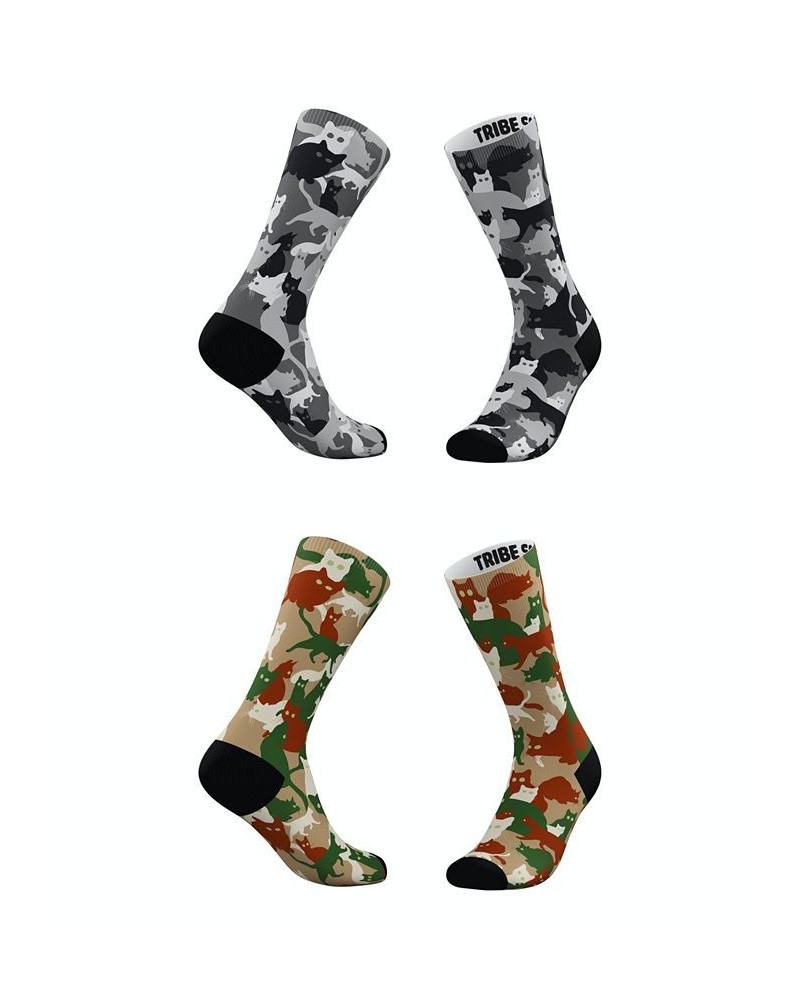 Men's and Women's Classic Cat-Moflage Socks Set of 2 Assorted Pre Pack $14.35 Socks