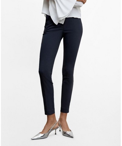 Women's Crop Slim-Fit Pants Blue $26.49 Pants