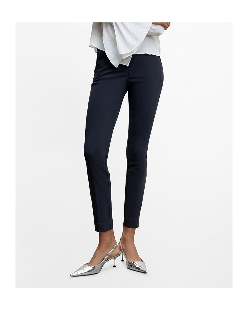 Women's Crop Slim-Fit Pants Blue $26.49 Pants