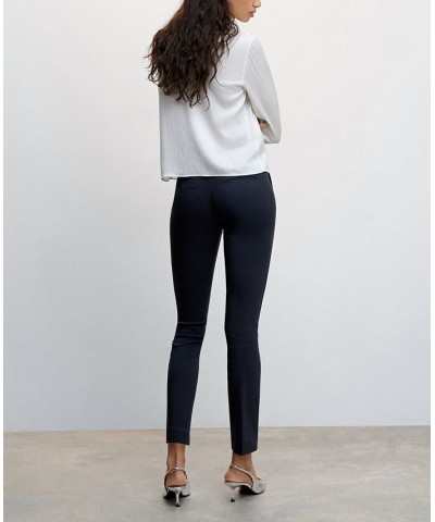 Women's Crop Slim-Fit Pants Blue $26.49 Pants