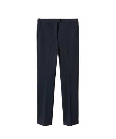 Women's Crop Slim-Fit Pants Blue $26.49 Pants