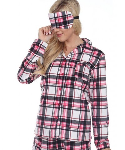 3-Piece Cozy Pajama Set Pink Plaid $21.32 Sleepwear