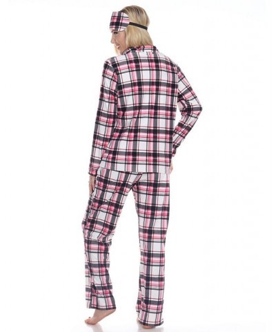 3-Piece Cozy Pajama Set Pink Plaid $21.32 Sleepwear