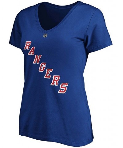 Women's Kaapo Kakko Blue New York Rangers Authentic Stack Name Number V-Neck T-shirt Blue $20.71 Tops