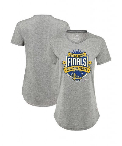 Women's Gray Golden State Warriors 2022 NBA Finals Crest Phoebe T-shirt Gray $26.99 Tops