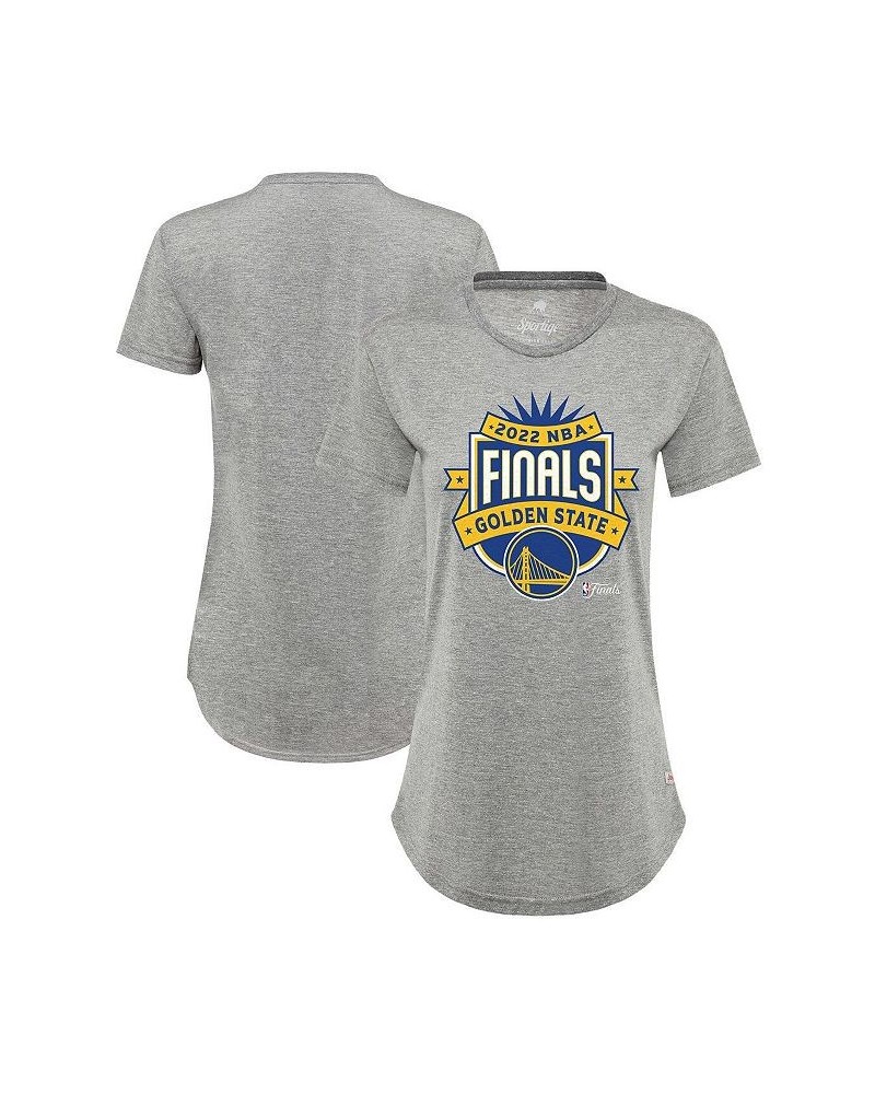 Women's Gray Golden State Warriors 2022 NBA Finals Crest Phoebe T-shirt Gray $26.99 Tops