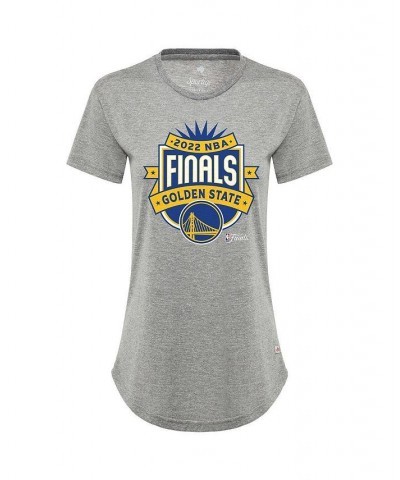 Women's Gray Golden State Warriors 2022 NBA Finals Crest Phoebe T-shirt Gray $26.99 Tops