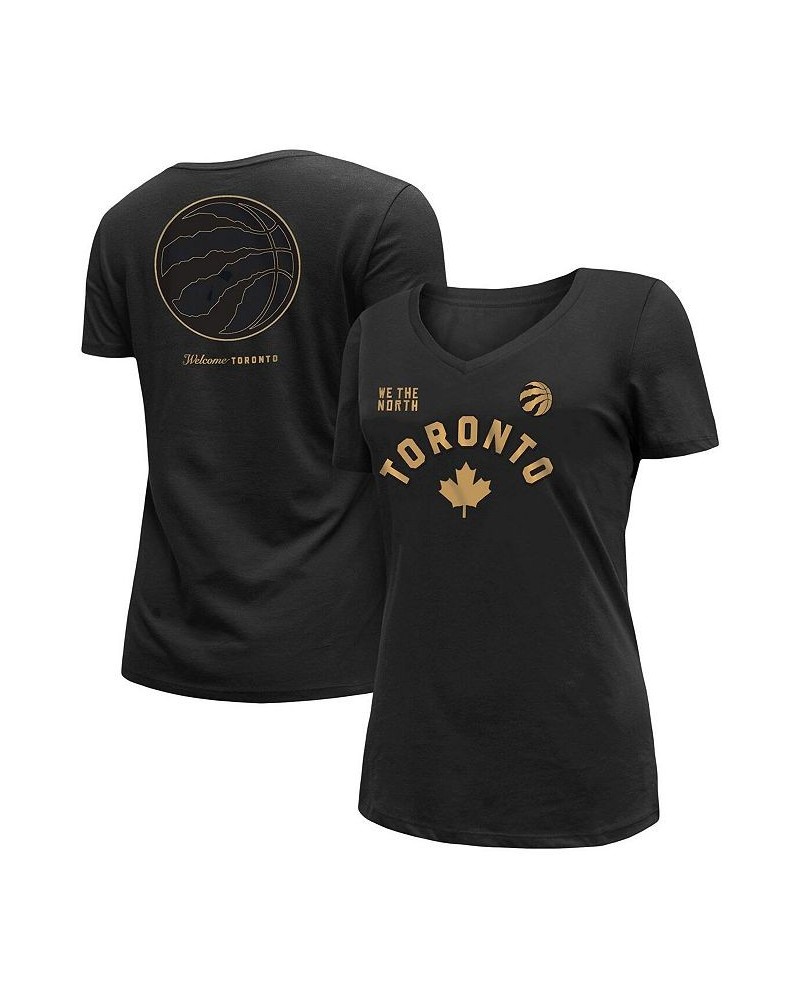 Women's Black Toronto Raptors 2022/23 City Edition V-Neck T-shirt Black $16.81 Tops