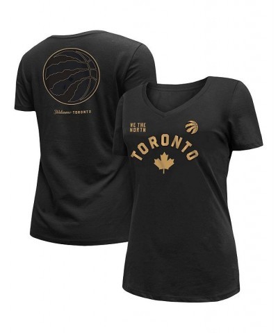 Women's Black Toronto Raptors 2022/23 City Edition V-Neck T-shirt Black $16.81 Tops