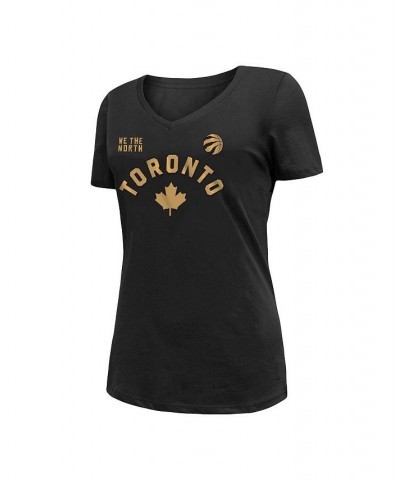 Women's Black Toronto Raptors 2022/23 City Edition V-Neck T-shirt Black $16.81 Tops