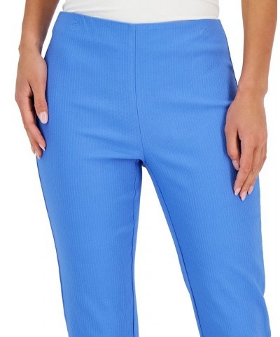 Women's Jacquard Pull-On Capris Pants Blue $18.68 Pants