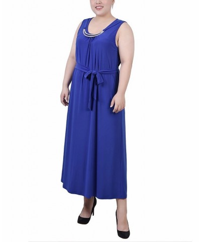 Plus Size Ankle Length Sleeveless Dress Blue $19.26 Dresses