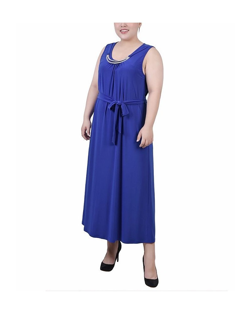 Plus Size Ankle Length Sleeveless Dress Blue $19.26 Dresses