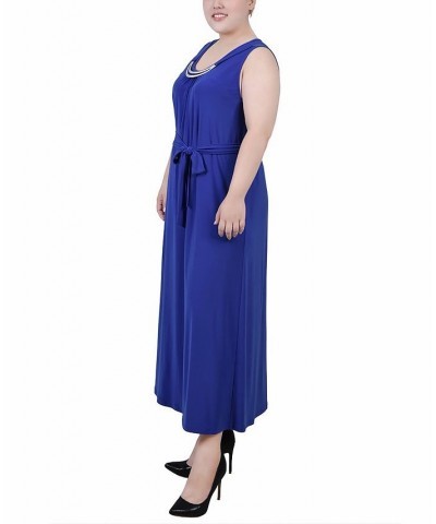 Plus Size Ankle Length Sleeveless Dress Blue $19.26 Dresses