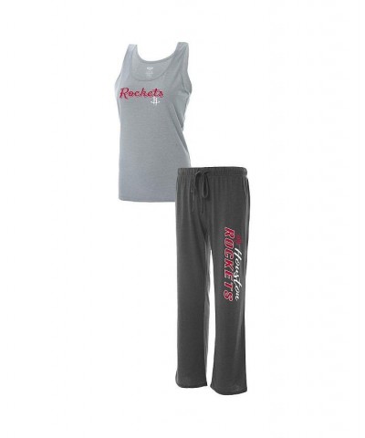 Women's Houston Rockets Plus Size Tank Top and Pants Sleep Set Heathered Gray, Heathered Charcoal $27.00 Pajama