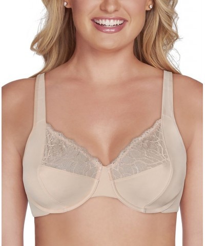 Flattering Lace Full Figure Underwire Minimizer Tan/Beige $10.59 Bras