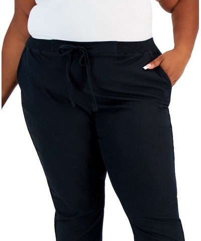 Plus Size Pull-On Cuffed Twill Ankle Pants Black $14.34 Pants