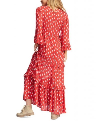 Juniors' Time After Time Tiered Maxi Dress Red Magic $34.99 Dresses