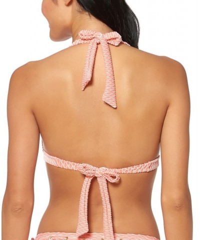 Twiggy Stripe Textured Halter Bikini Top Melon $21.06 Swimsuits