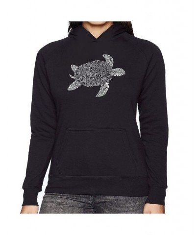 Women's Word Art Hooded Sweatshirt -Turtle Black $35.99 Sweatshirts