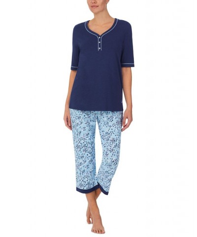 Henley Top & Capri Pants Pajama Set Peri Garden $17.95 Sleepwear