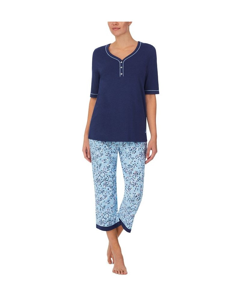 Henley Top & Capri Pants Pajama Set Peri Garden $17.95 Sleepwear