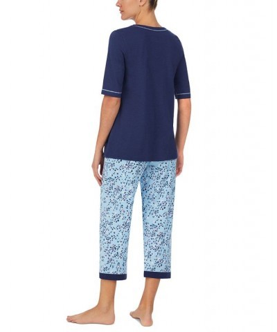 Henley Top & Capri Pants Pajama Set Peri Garden $17.95 Sleepwear