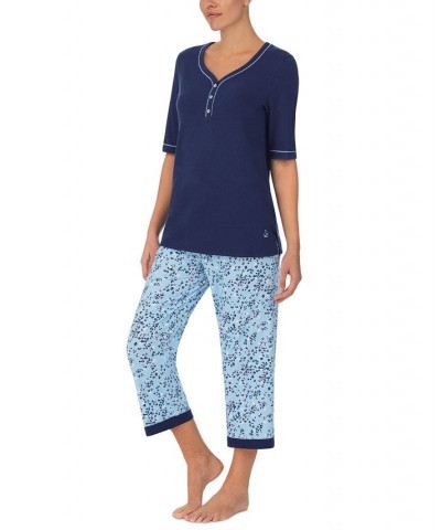 Henley Top & Capri Pants Pajama Set Peri Garden $17.95 Sleepwear