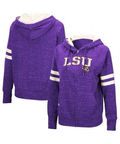 Women's Purple LSU Tigers Speckle Fleece Raglan Full-Zip Hoodie Purple $33.75 Sweatshirts