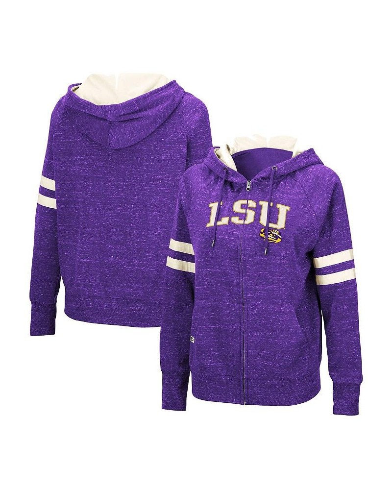 Women's Purple LSU Tigers Speckle Fleece Raglan Full-Zip Hoodie Purple $33.75 Sweatshirts