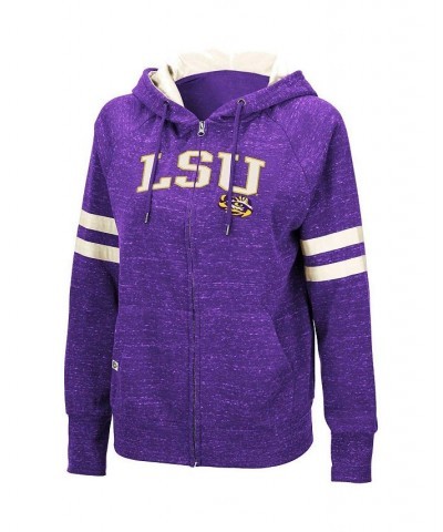 Women's Purple LSU Tigers Speckle Fleece Raglan Full-Zip Hoodie Purple $33.75 Sweatshirts