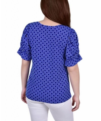 Petite Elbow Cuffed Sleeve Hardware Top Surf The Web Box Coal $15.19 Tops