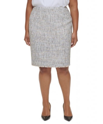 Plus Size Tweed Pencil Skirt Harvest Multi $34.87 Skirts