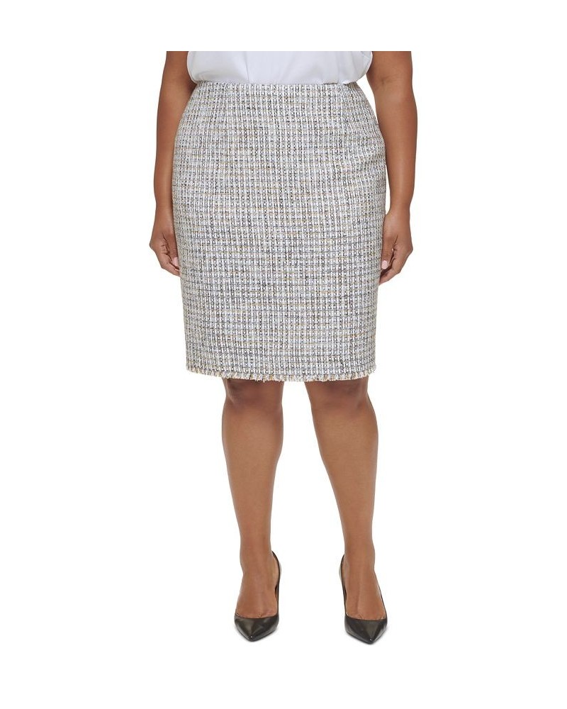 Plus Size Tweed Pencil Skirt Harvest Multi $34.87 Skirts