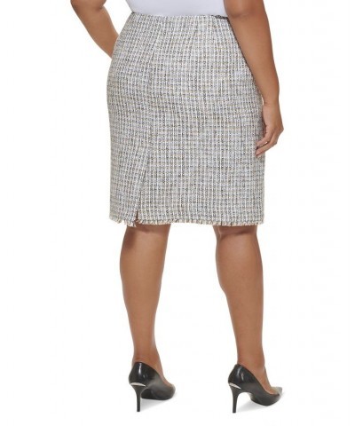 Plus Size Tweed Pencil Skirt Harvest Multi $34.87 Skirts