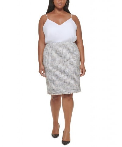 Plus Size Tweed Pencil Skirt Harvest Multi $34.87 Skirts